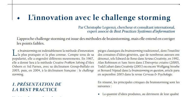bestprct2 article best pactice Challenge Storming
