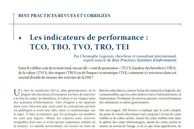 Les indicateurs de performance