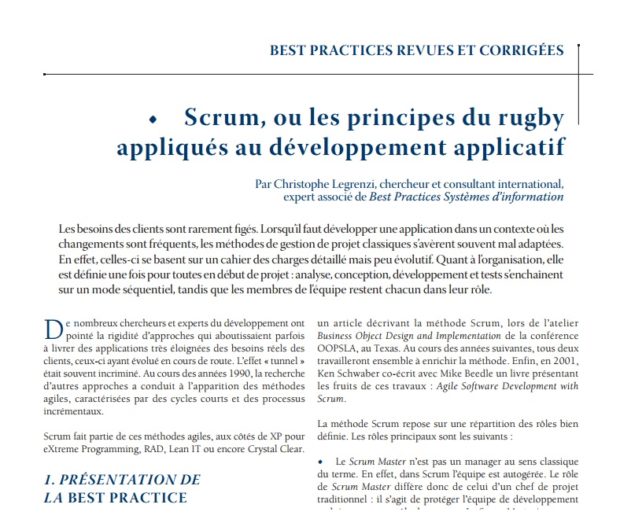 scrum Scrum, ou les principes du rugby appliqués au développement applicatif
