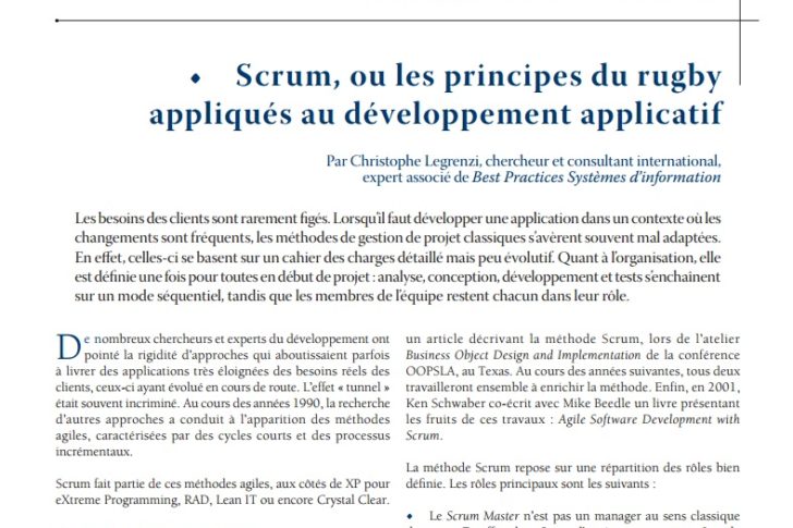 Scrum, ou les principes du rugby appliqués au développement applicatif