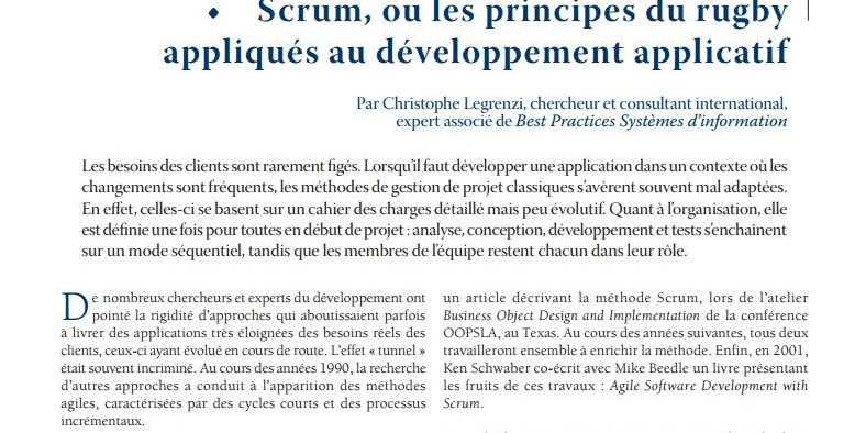Scrum, ou les principes du rugby appliqués au développement applicatif